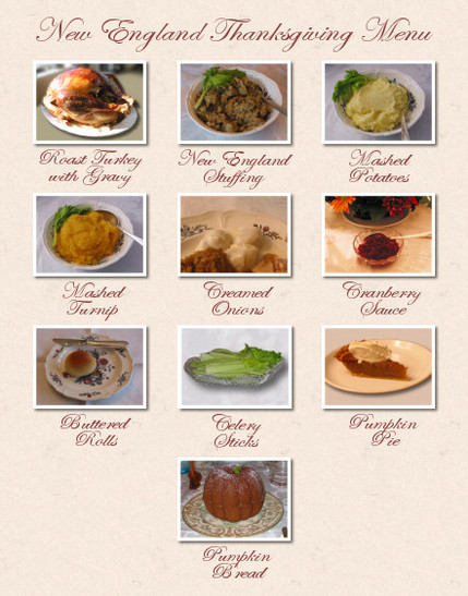 Thanksgiving menu